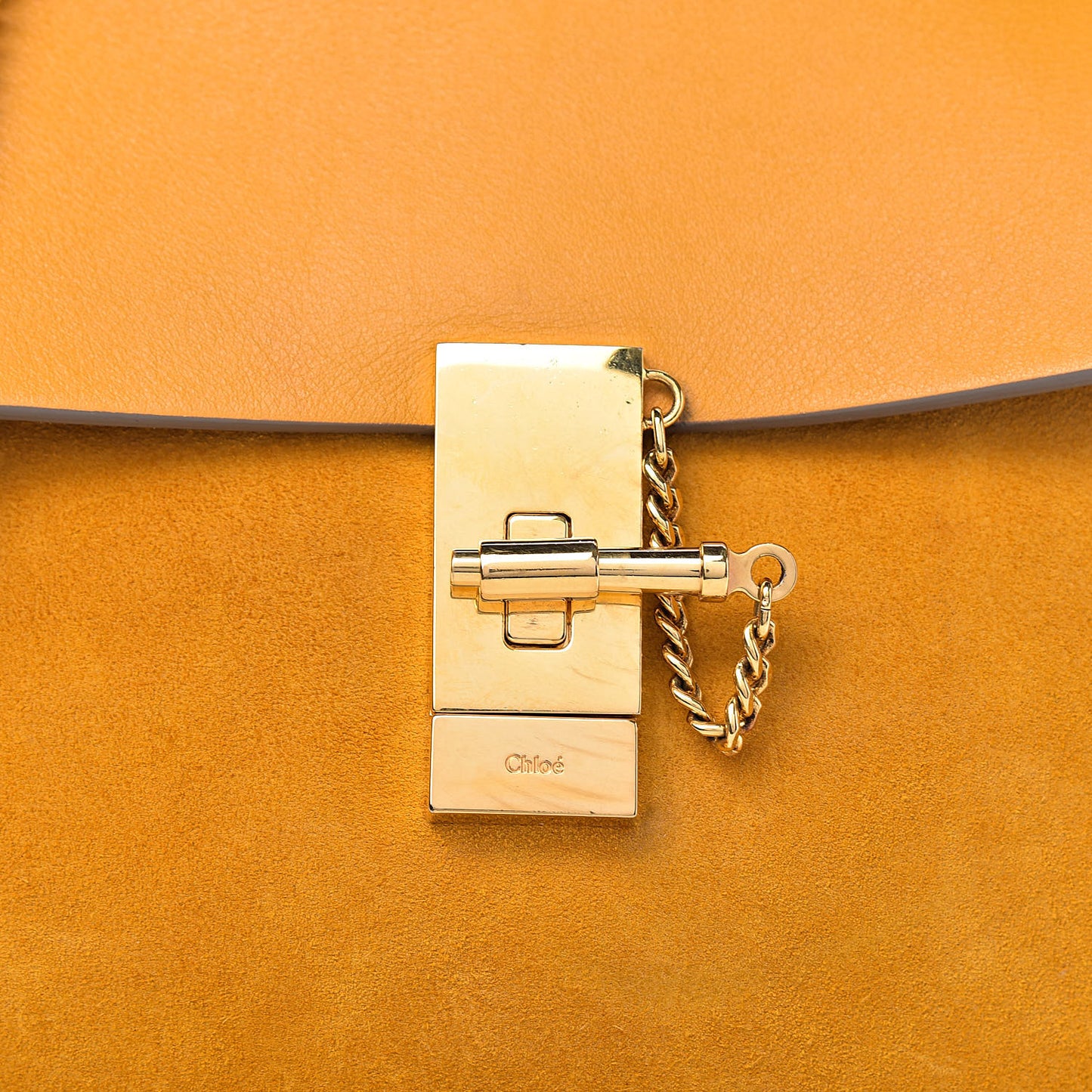 Suede Smooth Calfskin Drew Shoulder Bag Dark Ochre