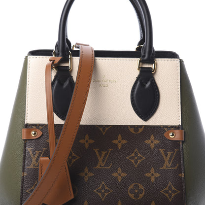 Louis Vuitton Calfskin Monogram Fold Tote PM Cream Khaki Black 7 of 9