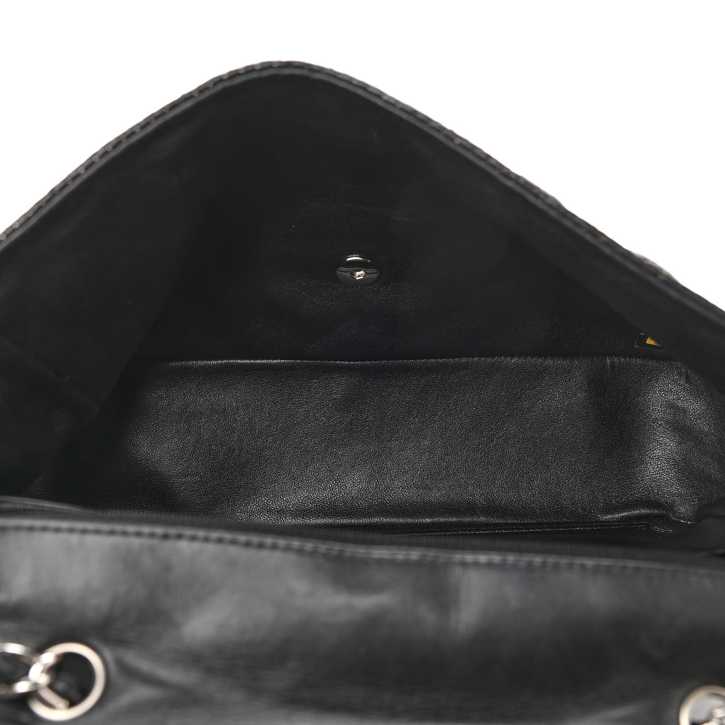 Lambskin Perforated Jumbo Single Flap Black