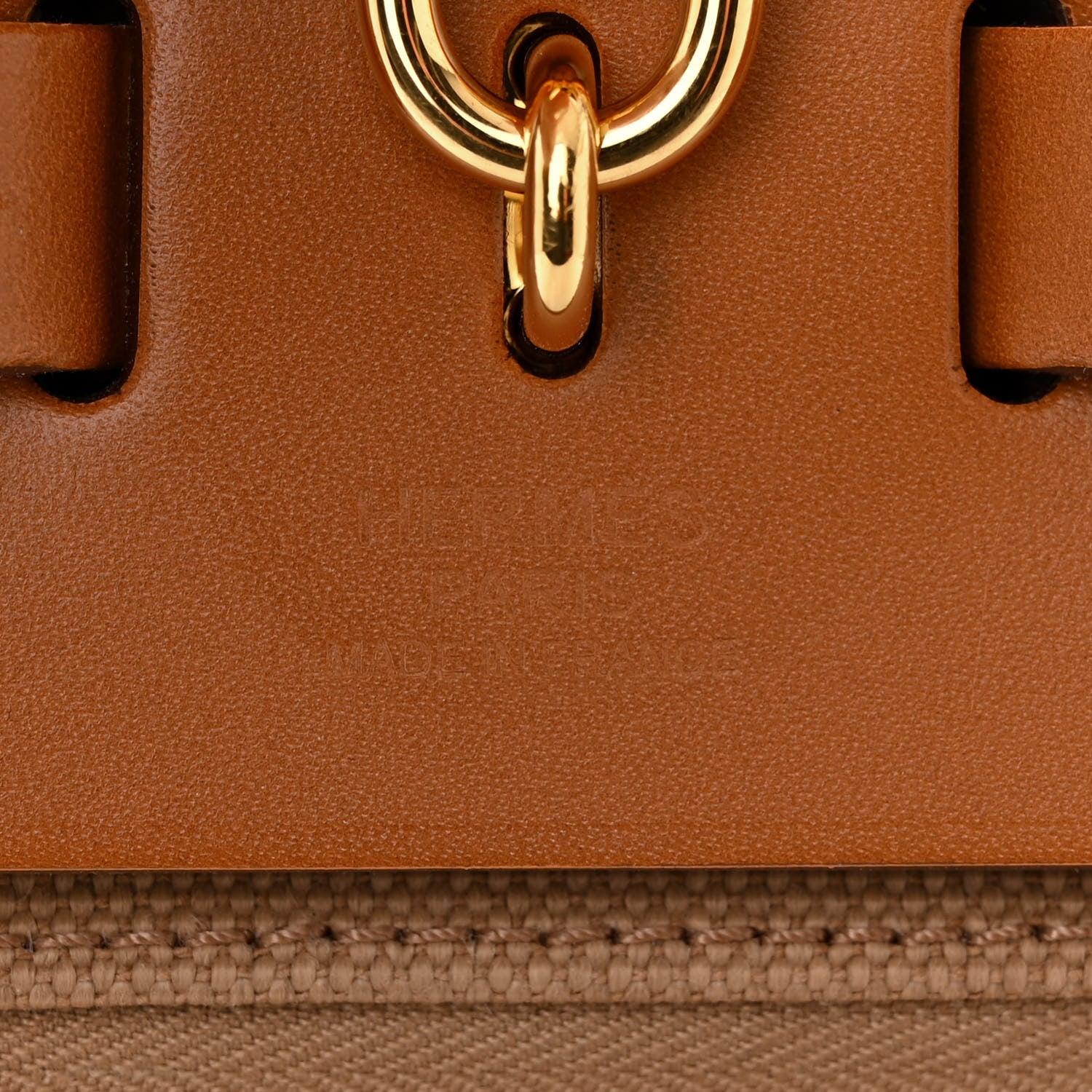 Hermes Military Toile Vache Hunter Herbag Zip Retourne 31 PM Chai Fauve 7 of 12