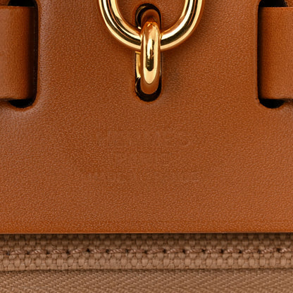 Hermes Military Toile Vache Hunter Herbag Zip Retourne 31 PM Chai Fauve 7 of 12