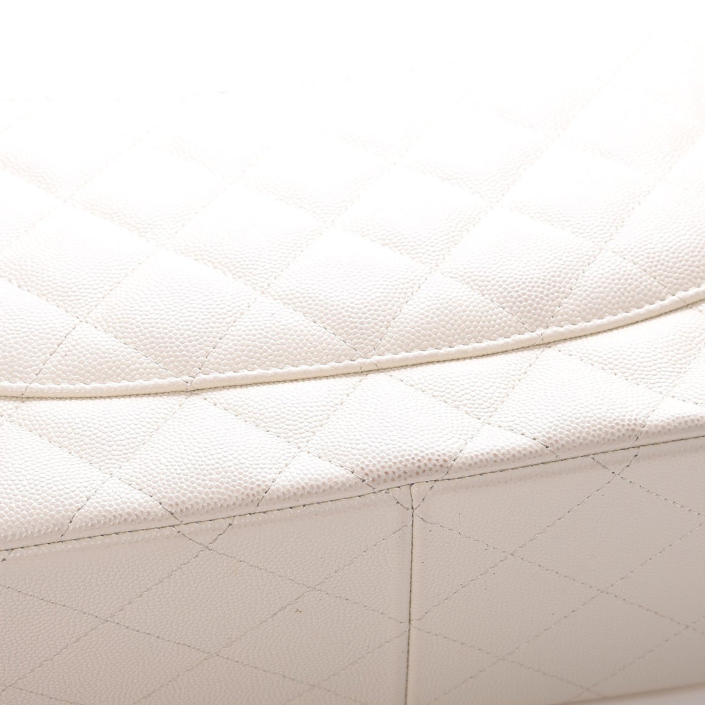 Caviar Quilted Jumbo Double Flap White