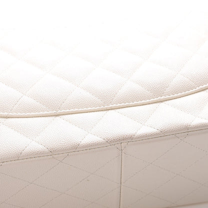 Chanel Caviar Quilted Jumbo Double Flap White 13 of 14
