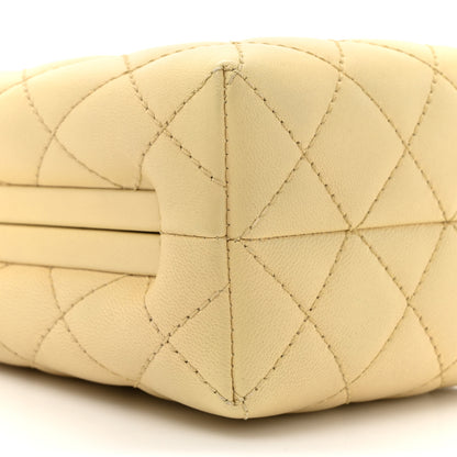Chanel Lambskin Quilted Kisslock Crossbody Yellow 10 of 11