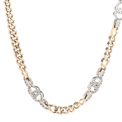 Chanel Crystal CC Chain Links Choker Necklace Gold 1 of 4