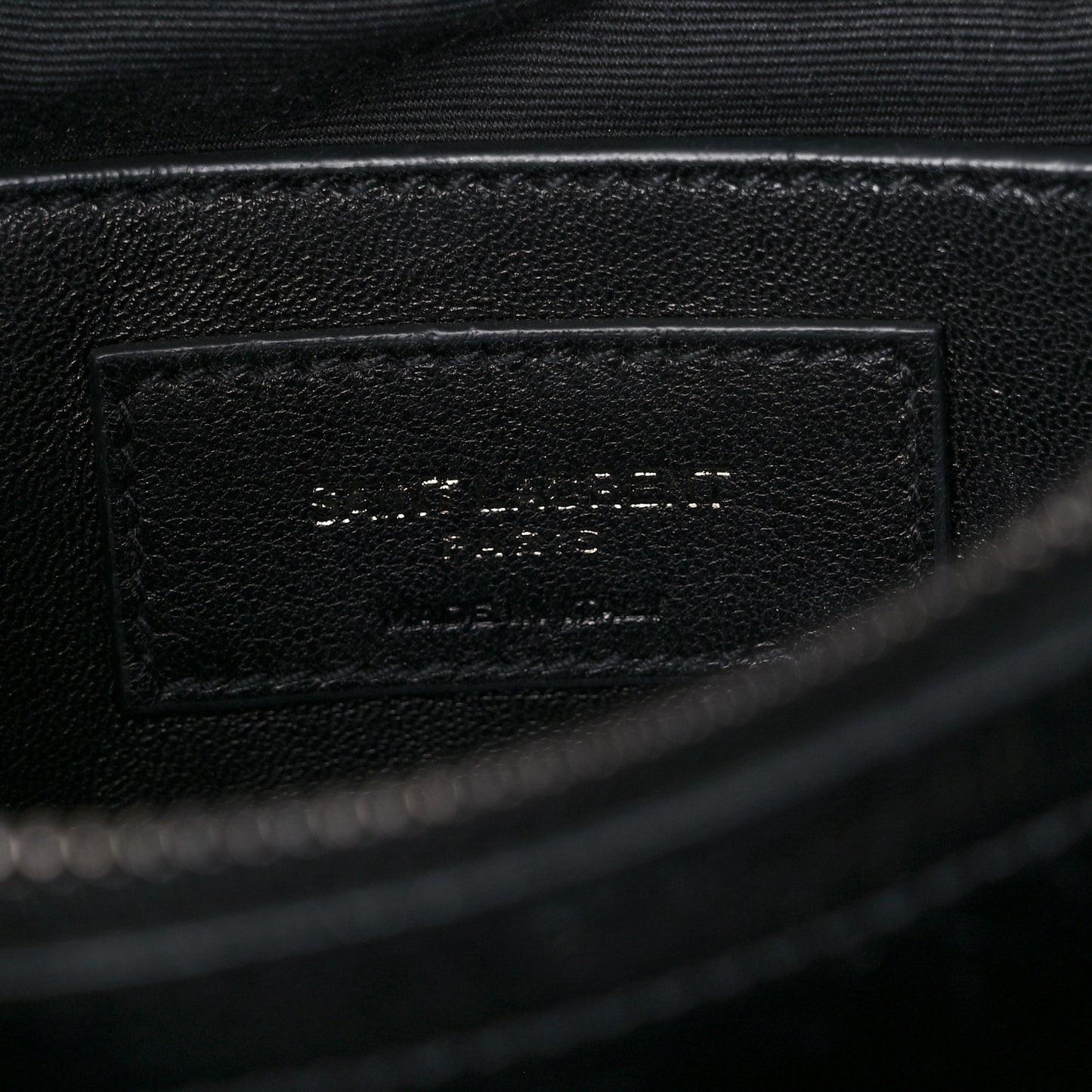 Sheepskin Matelasse Chevron Monogram Medium College Bag Black