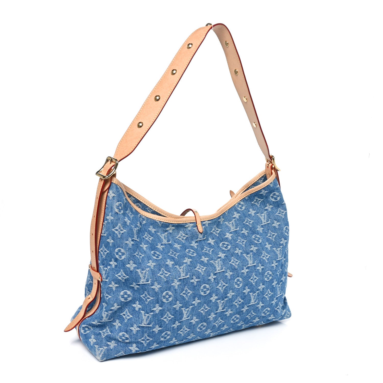 Louis Vuitton Monogram Denim CarryAll MM Blue 4 of 9