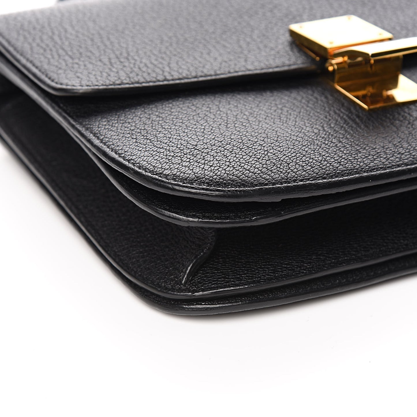 Goatskin Medium Classic Box Flap Bag Black