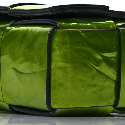 Bottega Veneta Metallic Crushed Calfskin Maxi Intrecciato Cassette Crossbody Bag Chlorophyll 8 of 9