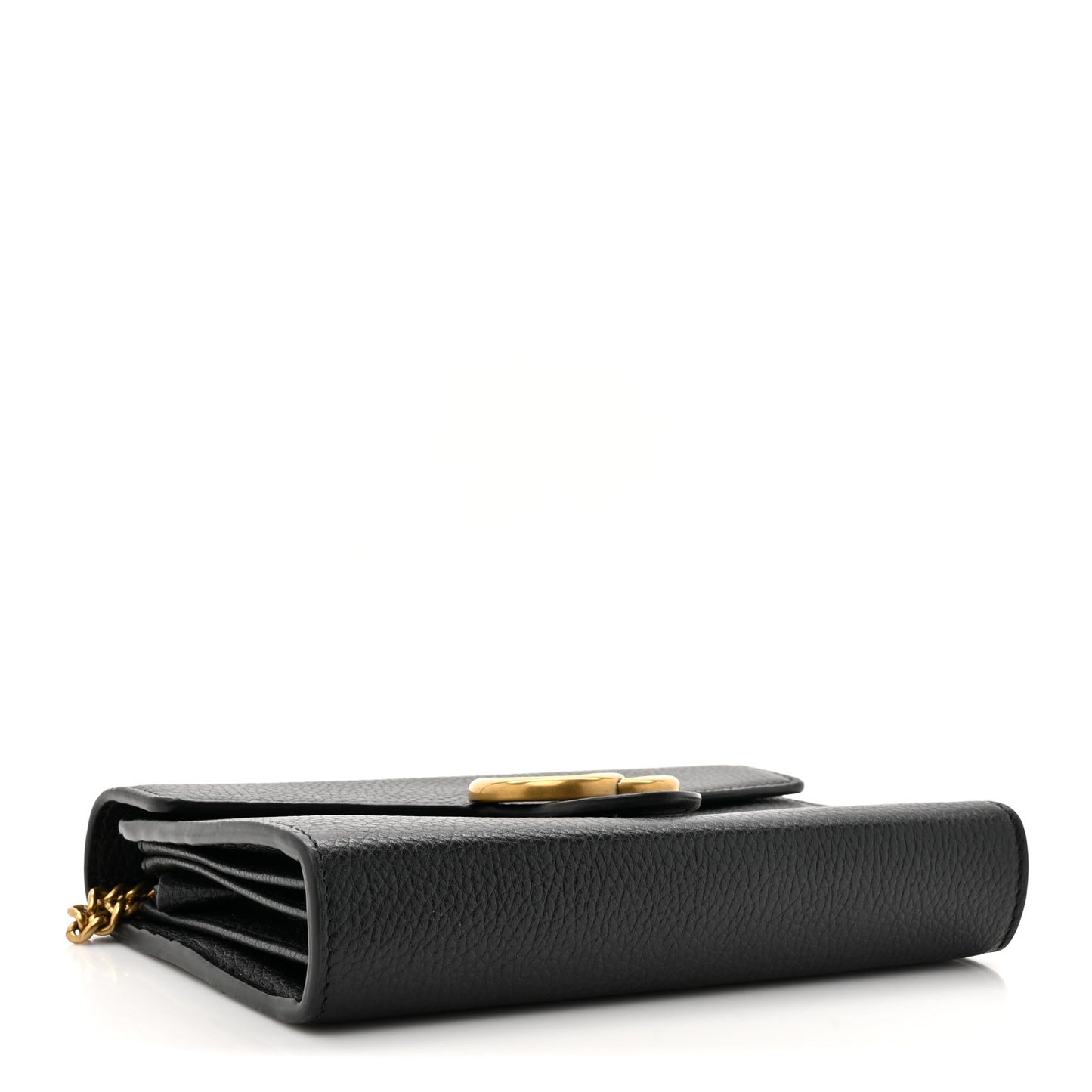 Calfskin GG Marmont Chain Wallet Bag Black