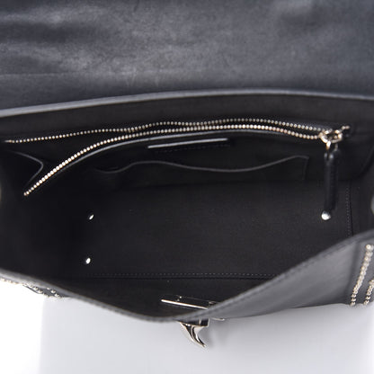 Givenchy Grained Calfskin Studded Small Shark Lock Satchel Black 7 of 7