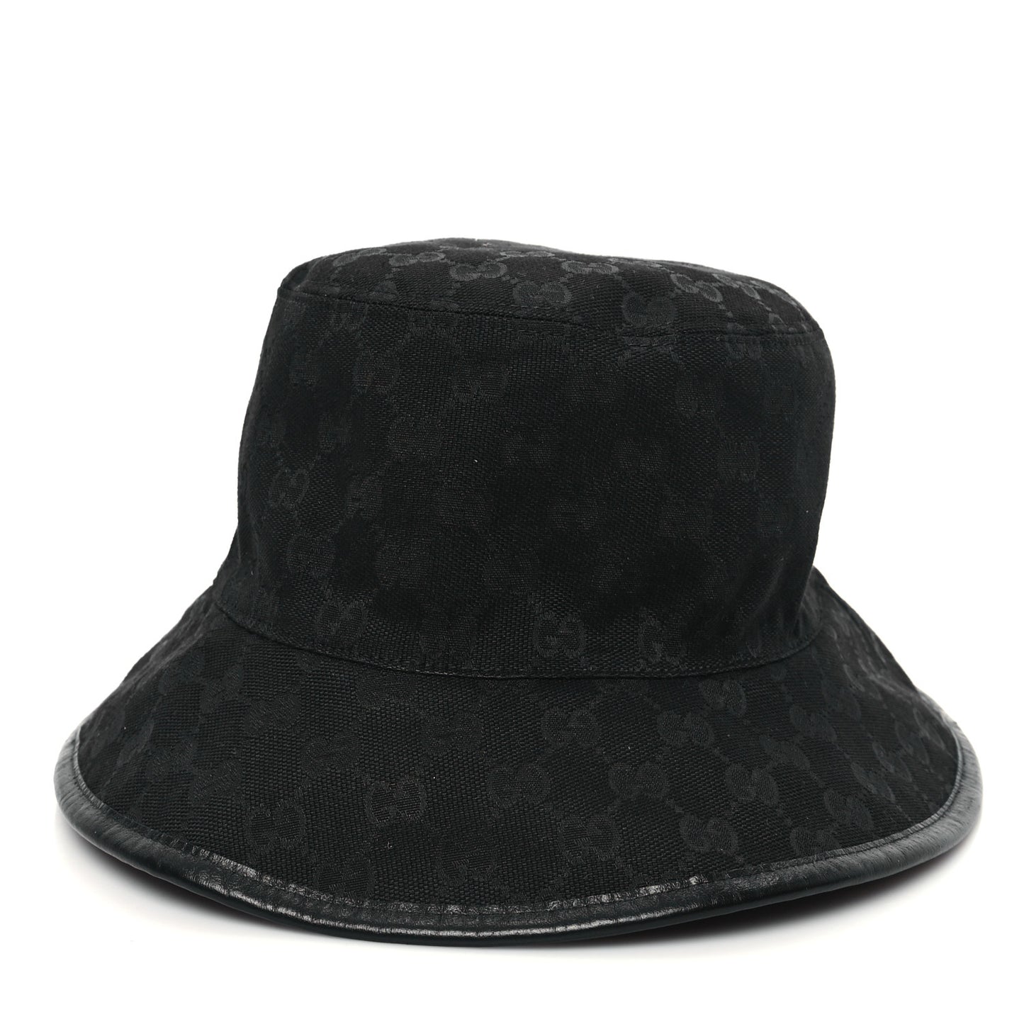 Wool Nylon GG Monogram Reversible Bucket Hat XL Black Grey