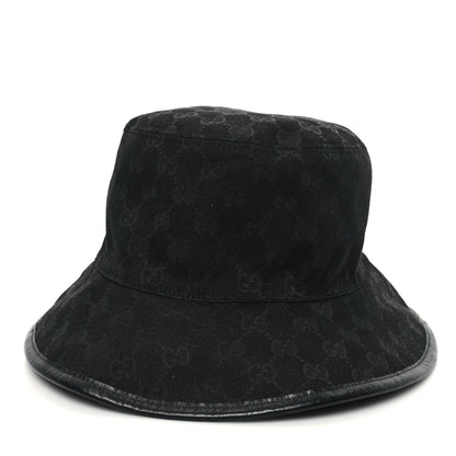 Gucci Wool Nylon GG Monogram Reversible Bucket Hat XL Black Grey 12 of 13