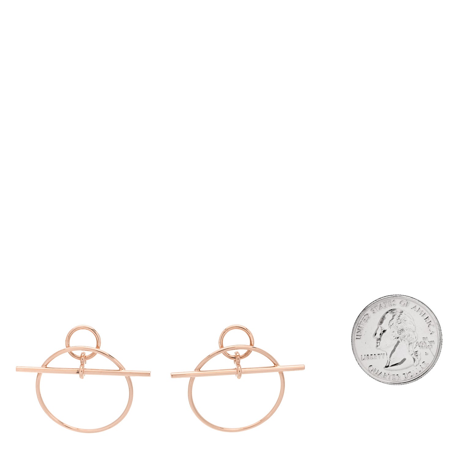 Hermes 18K Rose Gold PM Loop Earrings 2 of 5