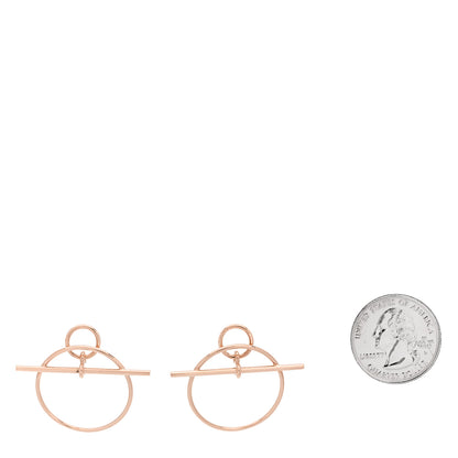 Hermes 18K Rose Gold PM Loop Earrings 2 of 5