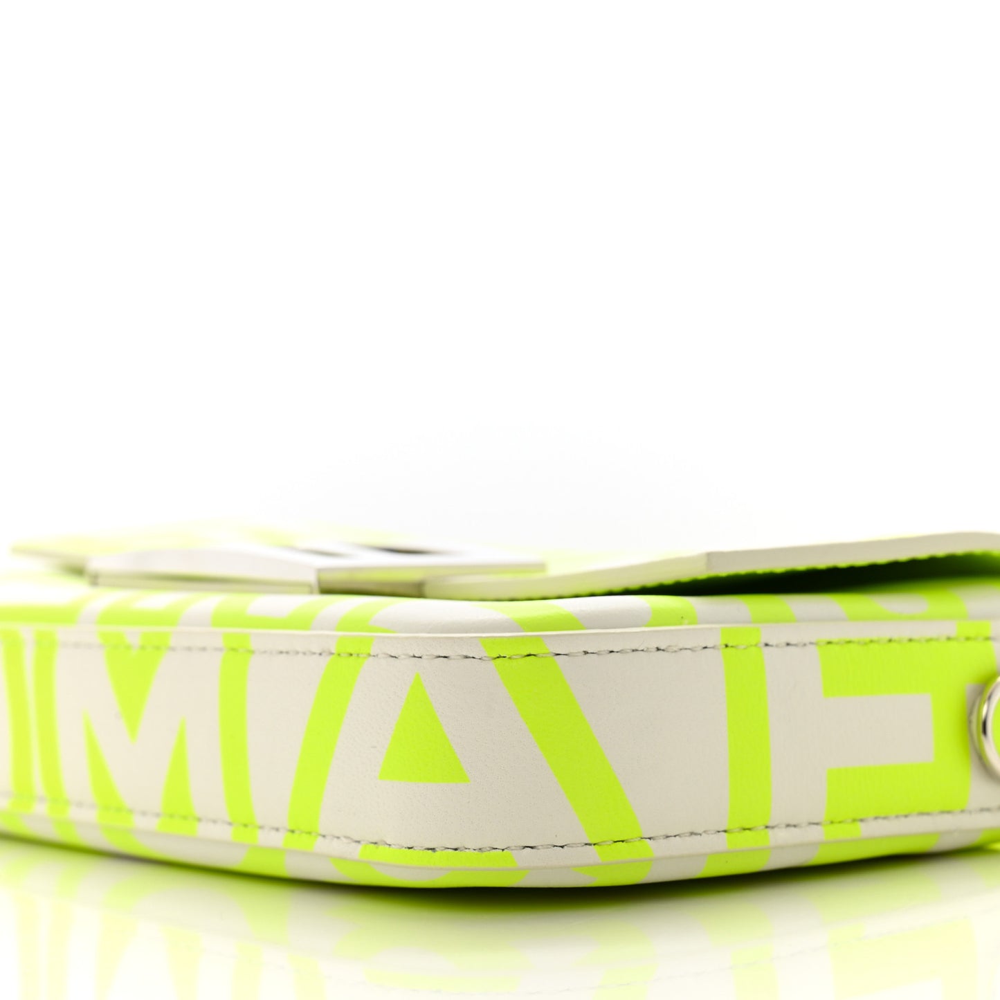 X MARC JACOBS Nappa Vitello King Logo Print Phone Baguette Yellow Fluo