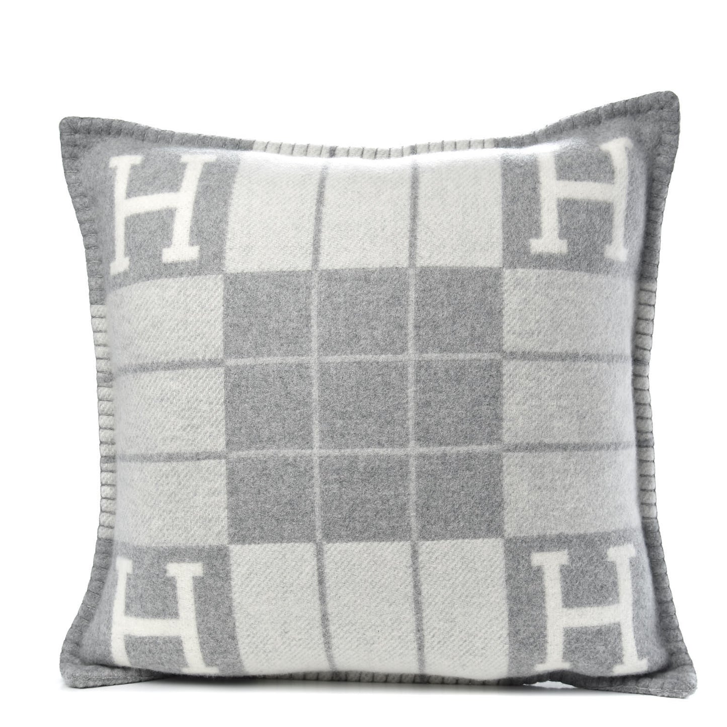 Wool Cashmere Avalon III Pillow PM Ecru Gris Clair