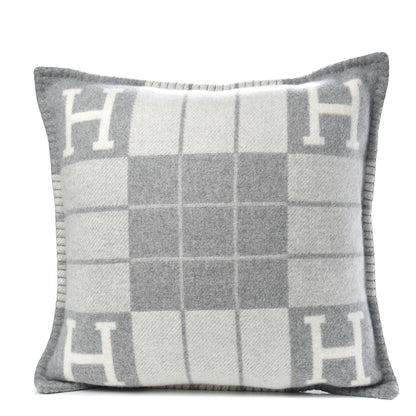 Hermes Wool Cashmere Avalon III Pillow PM Ecru Gris Clair 1 of 5