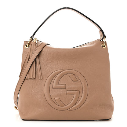 Gucci Pebbled Calfskin Large Soho Hobo Camelia 1 of 13