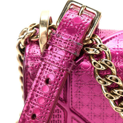 Christian Dior Patent Micro-Cannage Diorama Small Diorama Flap Bag Fuchsia 10 of 15