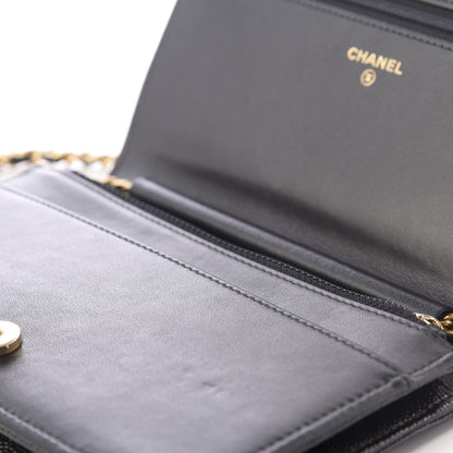 Chanel Caviar Chevron Quilted Boy Wallet On Chain WOC Black 10 of 10