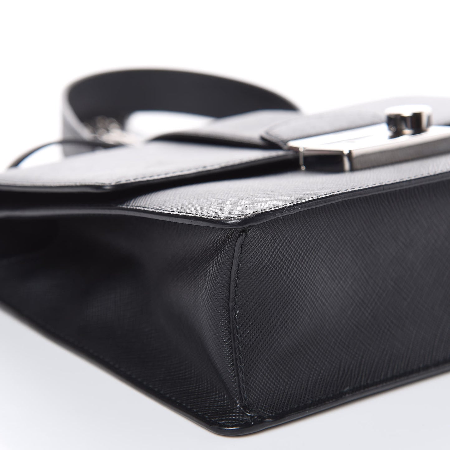 Saffiano Pattina Crossbody Bag Black
