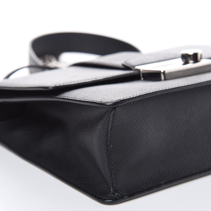 Prada Saffiano Pattina Crossbody Bag Black 7 of 9
