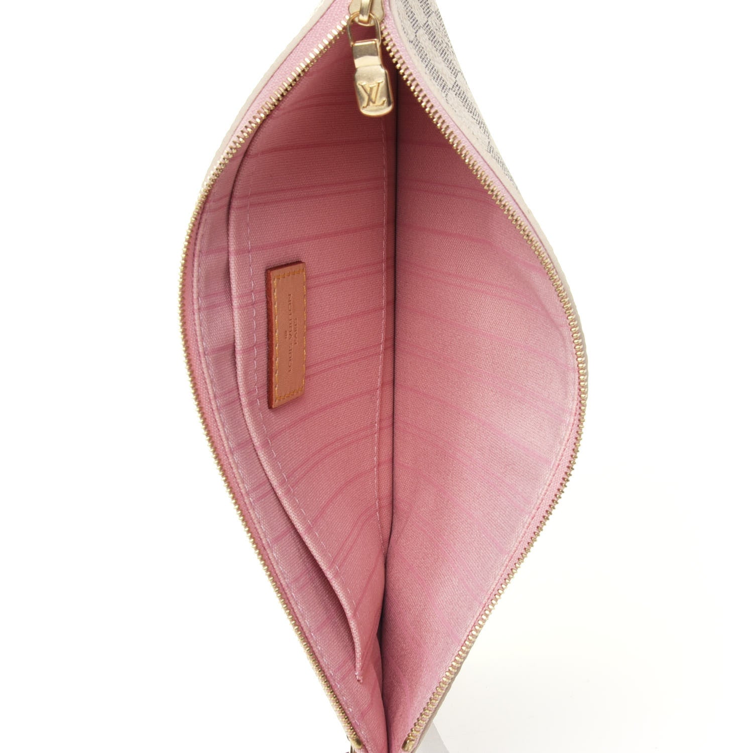 Louis Vuitton Damier Azur Neverfull MM GM Pochette Rose Ballerine 3 of 4