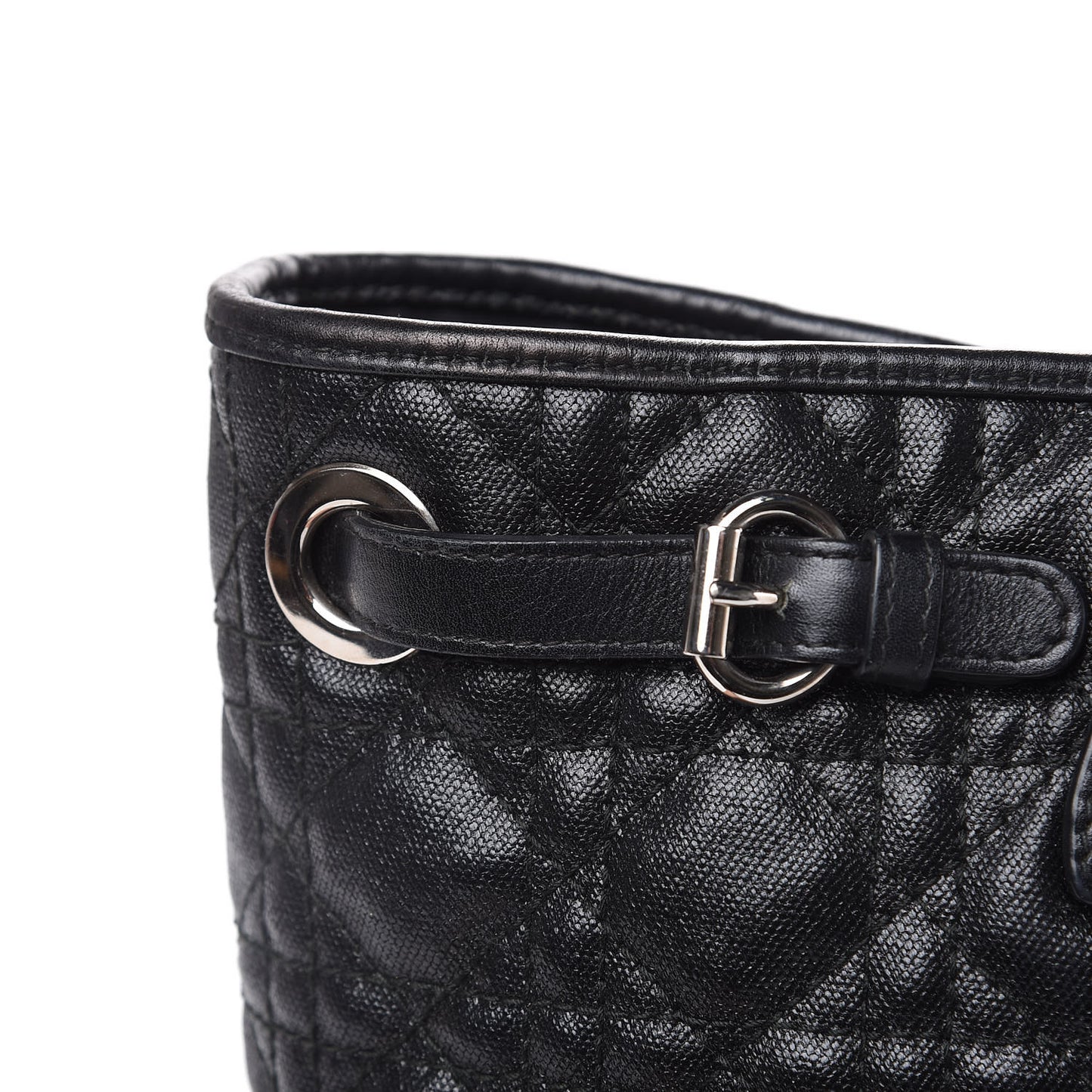 Coated Canvas Cannage Medium Panarea Tote Black