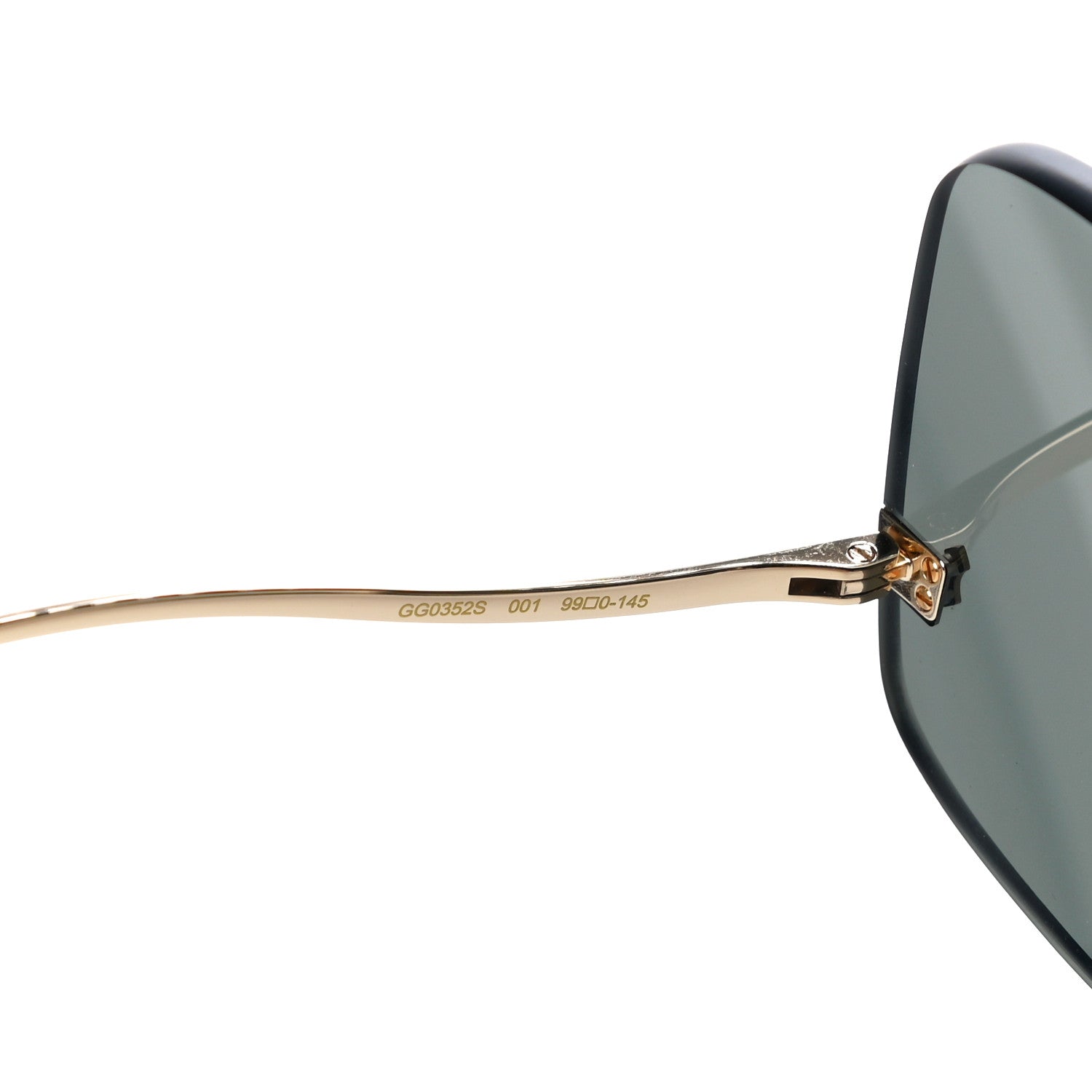 Gucci Metal Rimless Sunglasses GG0352S Gold 7 of 8