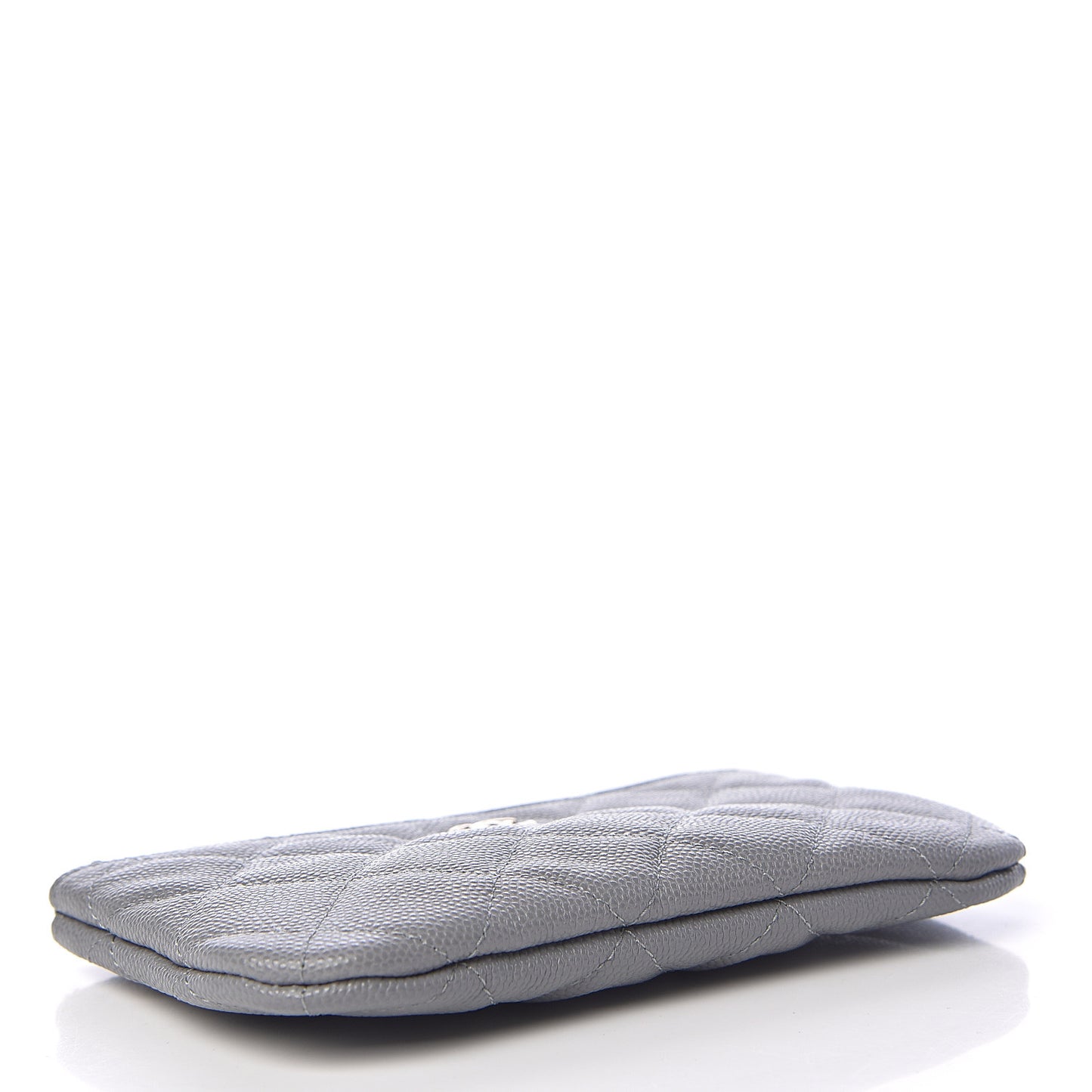 Caviar Quilted Small Cosmetic Case Grey