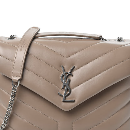 Saint Laurent Calfskin Y Quilted Monogram Small Loulou Chain Satchel Dark Beige 9 of 9