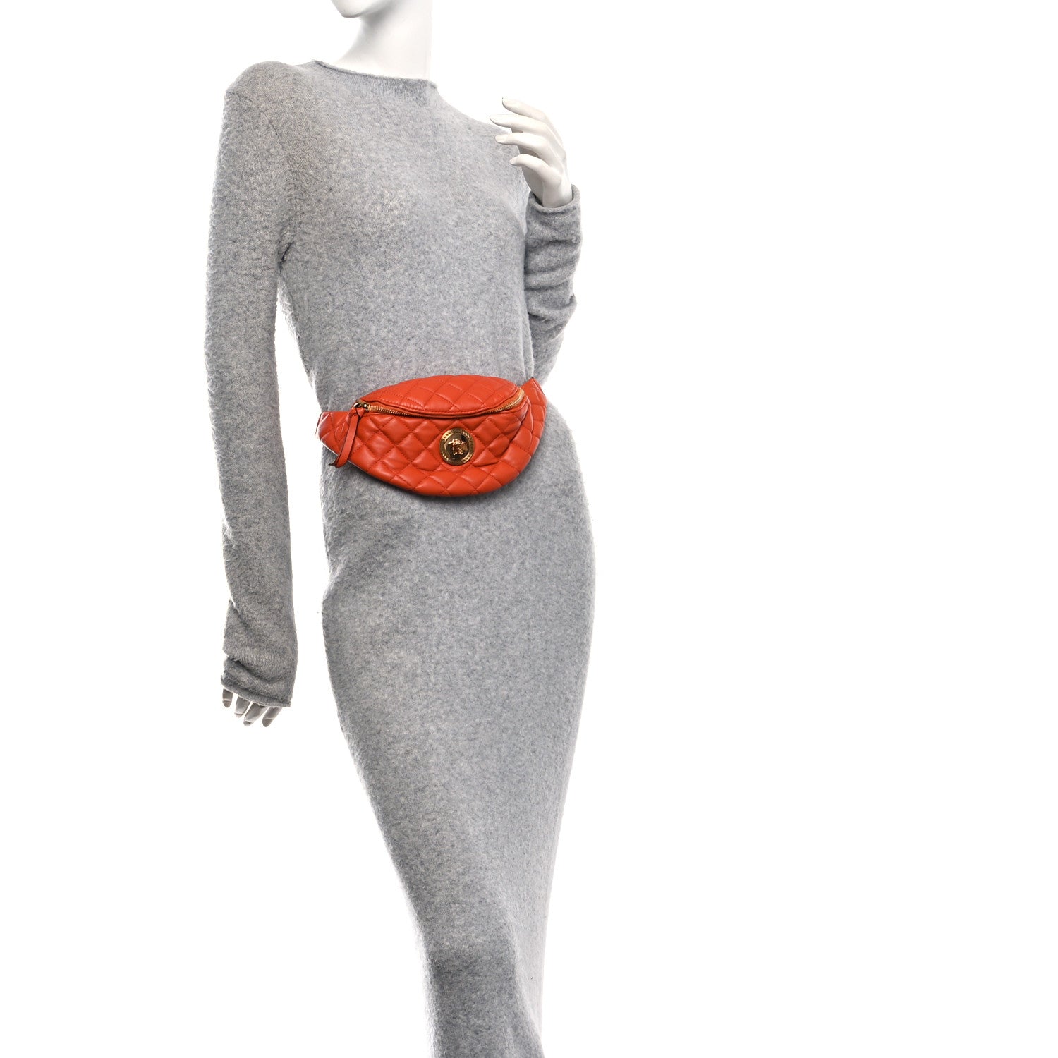 Versace Nappa Quilted Medusa Belt Bag Orange 2 of 9