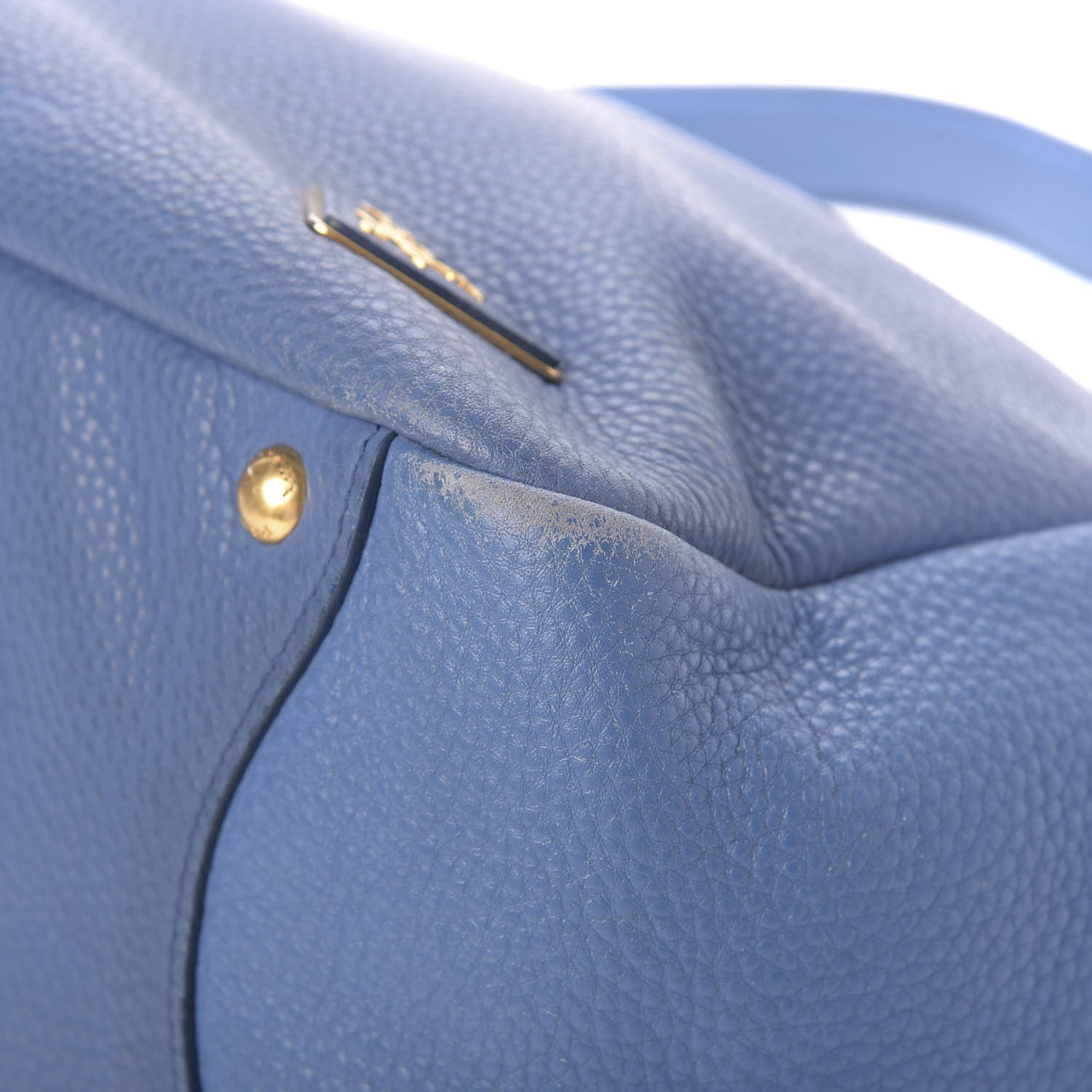 Prada Vitello Daino Double Pocket Hobo Cobalto 9 of 14