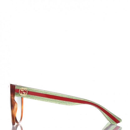 Gucci Round Eye GG Web Glitter GG0035S Sunglasses Tortoise 3 of 7