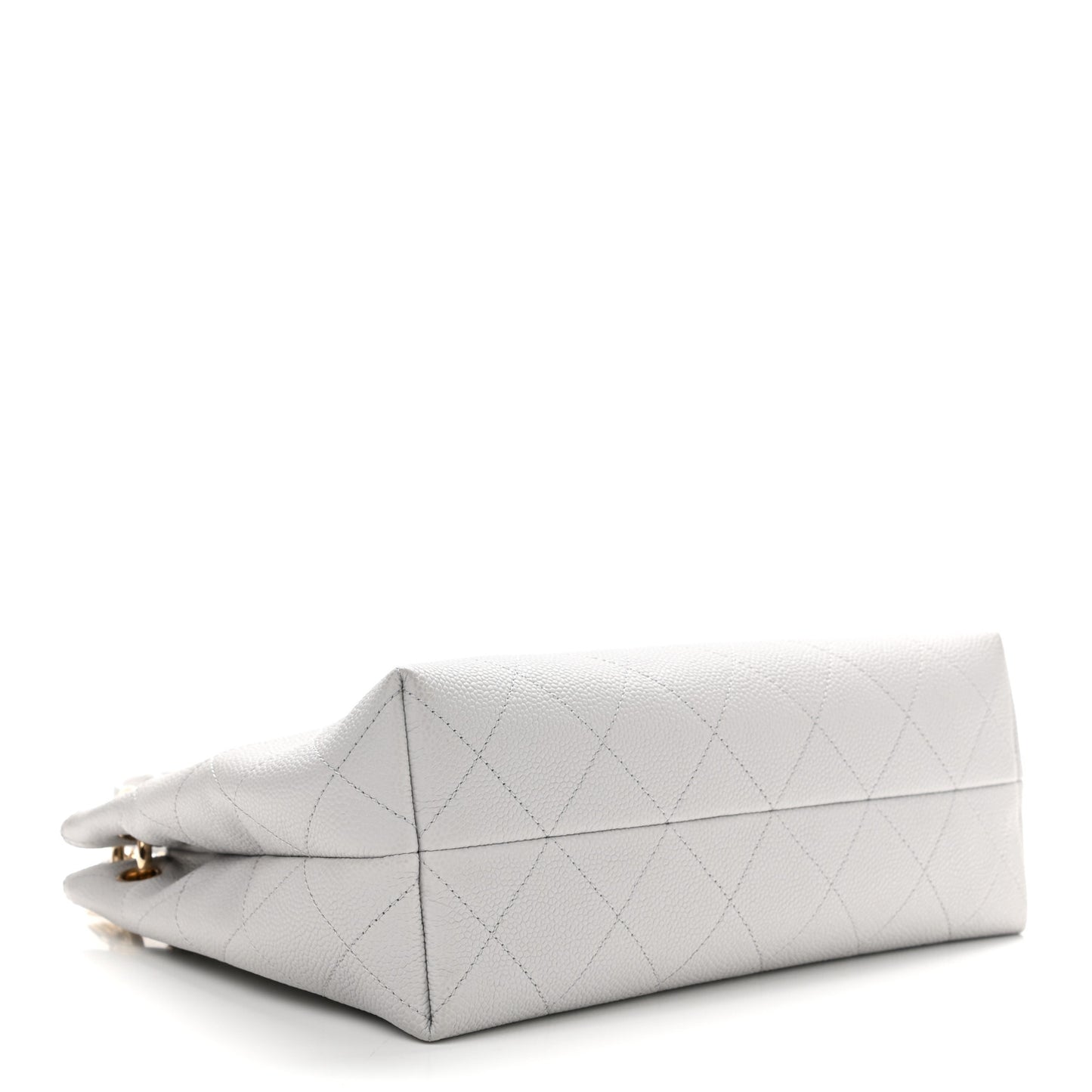 Caviar Quilted City Walk Hobo Light Grey