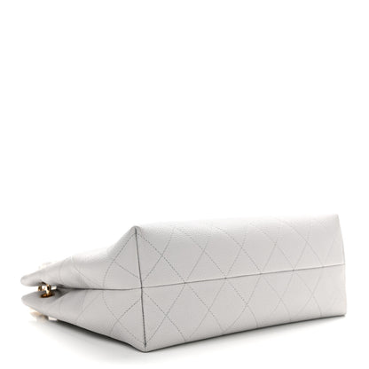 Chanel Caviar Quilted City Walk Hobo Light Grey 4 of 10