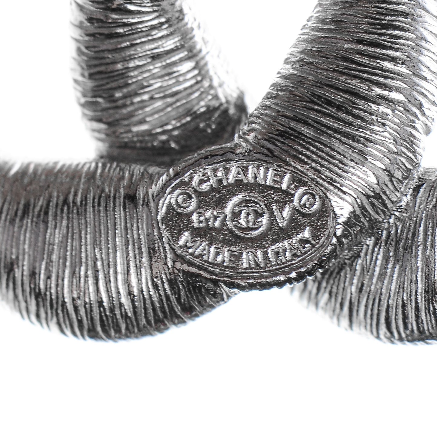 Crystal CC Twisted Earrings Silver