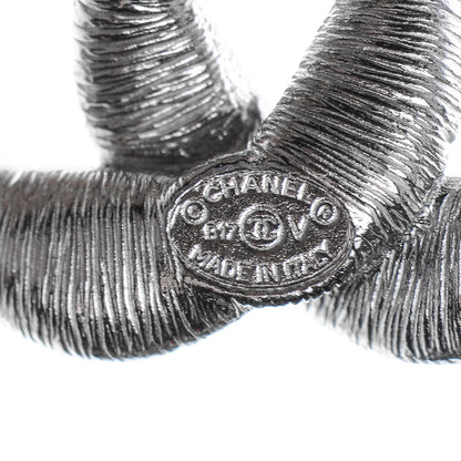 Chanel Crystal CC Twisted Earrings Silver 4 of 5