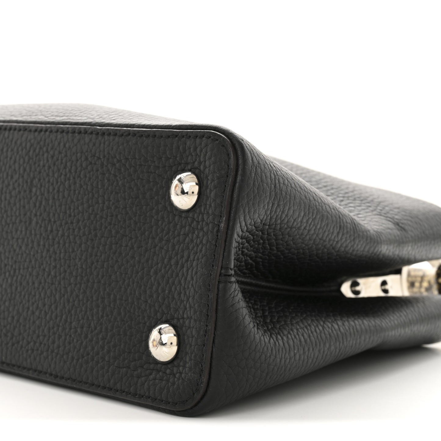 Taurillon Snakeskin Capucines PM Black