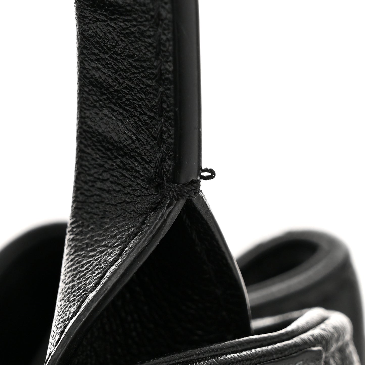 Lambskin Quilted Drawstring Backpack Black
