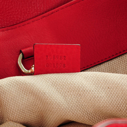 Gucci Pebbled Calfskin Medium Soho Chain Shoulder Bag Tabasco Red 7 of 7