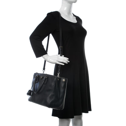 Prada City Calf Medium Galleria Double Zip Tote Black 3 of 16