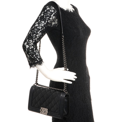 Chanel Calfskin Double Stitch Medium Boy Flap Black 2 of 8