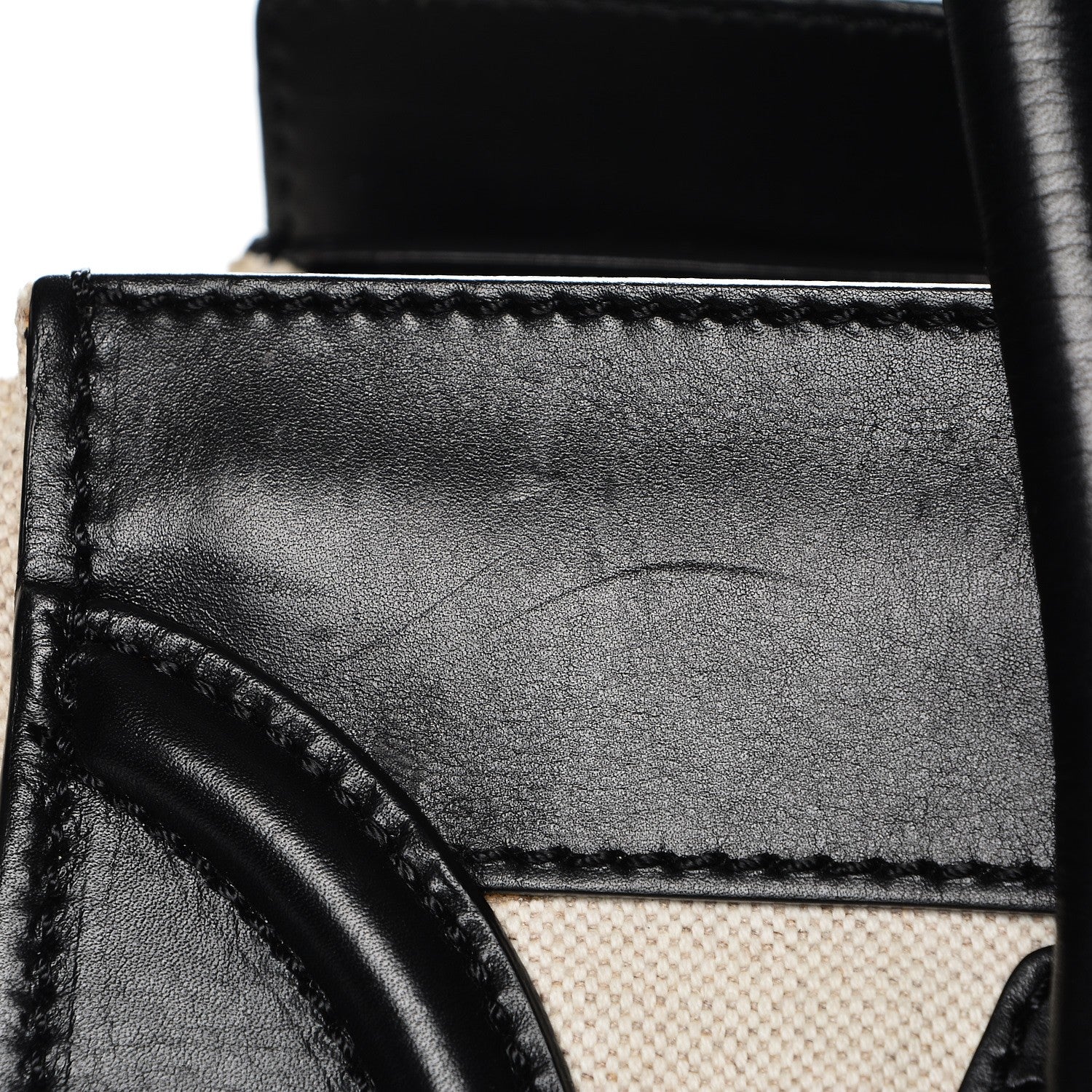 Celine Natural Canvas Smooth Calfskin Mini Luggage Cream 10 of 15