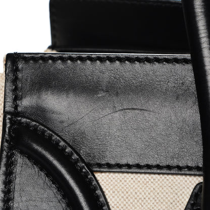 Celine Natural Canvas Smooth Calfskin Mini Luggage Cream 10 of 15