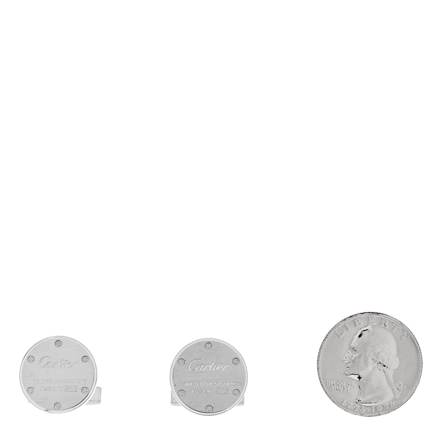 Cartier Sterling Silver Water Resistant Decor Cufflinks 1795973