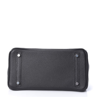 Hermes Togo Horseshoe Birkin 30 Black Etoupe 6 of 33