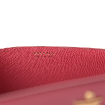 Prada Saffiano Metal Oro Chain Wallet Peonia 10 of 11