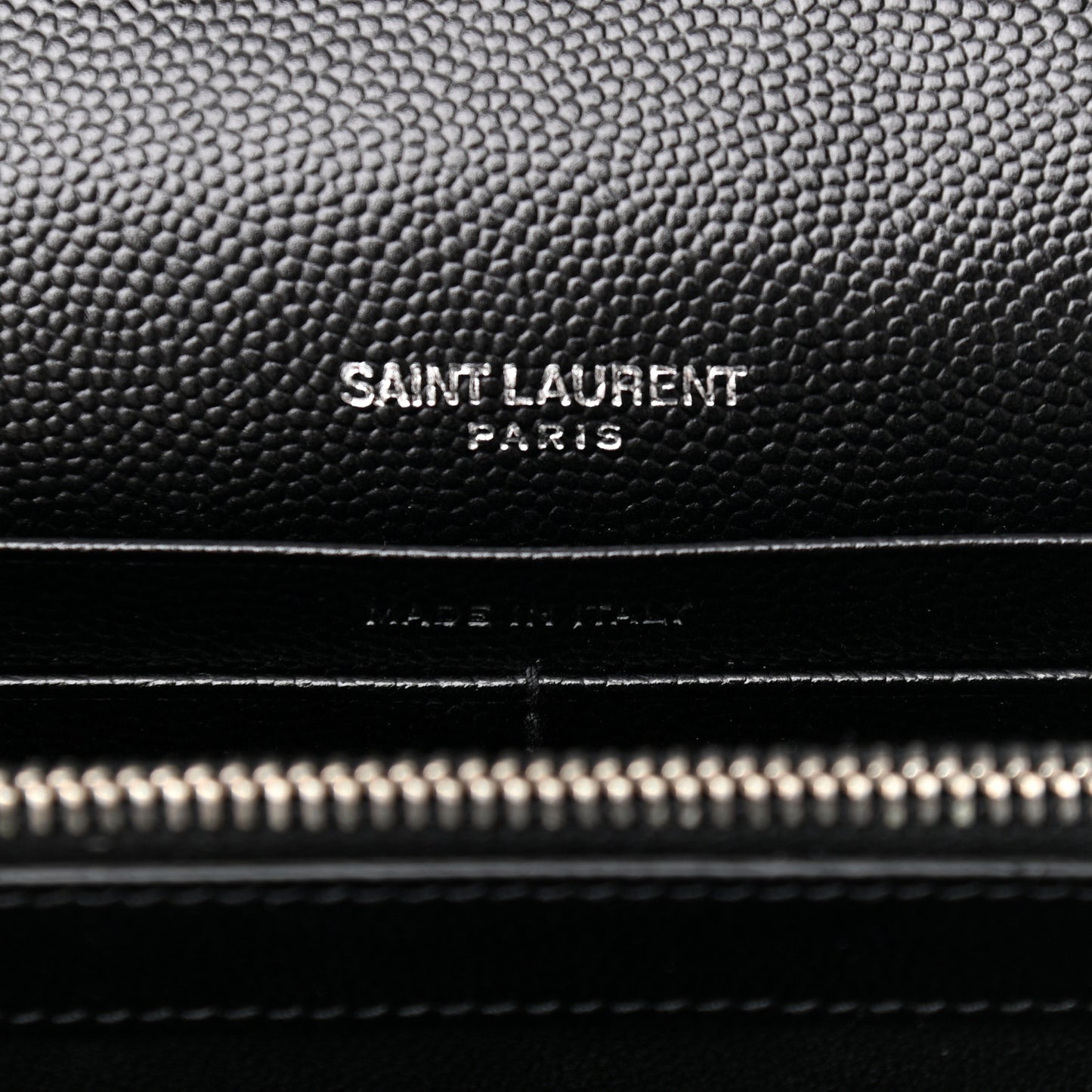 Grain De Poudre Matelasse Chevron Monogram Chain Wallet Black